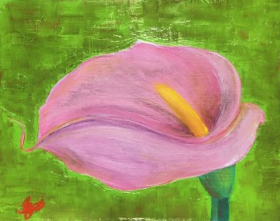 oil painting of lilie